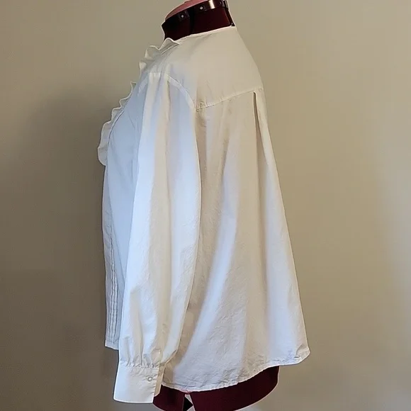 Olsen Fashion White Ruffled Blouse - Picture 3 of 16